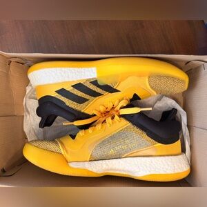 Adidas Marquee Boost Low Bold Yellow and Black Athletic Shoes